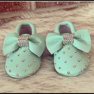 Tiffany blue/toddler moccasins